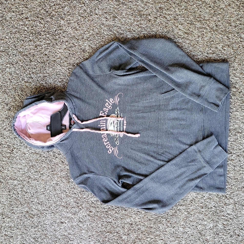 Screaming Eagles Harley Davidsons womens hoodie. Size Medium but fits small.